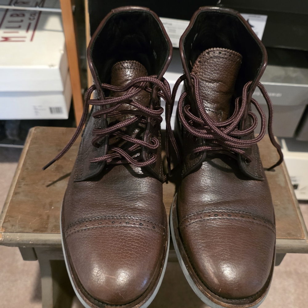 Aquatalia Brown Leather Ankle Boots with Vintage Appeal